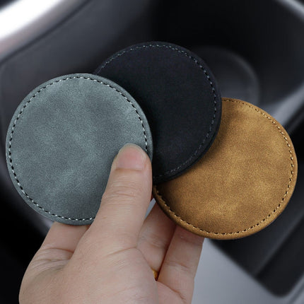 2pcs/ Set Car Suede Anti-Slip Water Coaster Car Interior Decoration