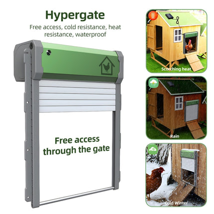 Solar Powered Automatic Chicken Coop Door 4 Modes Automatic Chicken Door with Remote Control