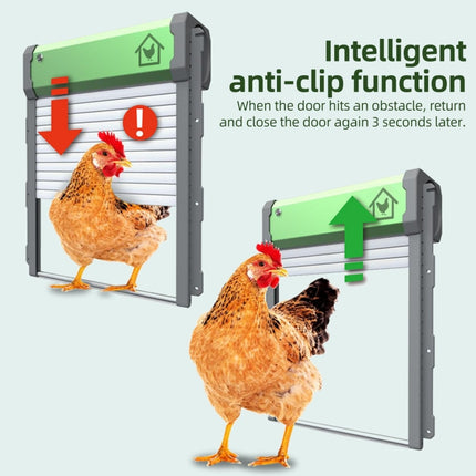 Solar Powered Automatic Chicken Coop Door 4 Modes Automatic Chicken Door with Remote Control