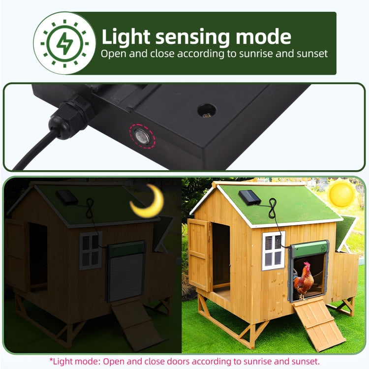 Solar Powered Automatic Chicken Coop Door 4 Modes Automatic Chicken Door with Remote Control