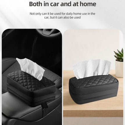 Car Sun Visor Armrest Box Back Hanging Tissue Box, Black, Beige, Brown