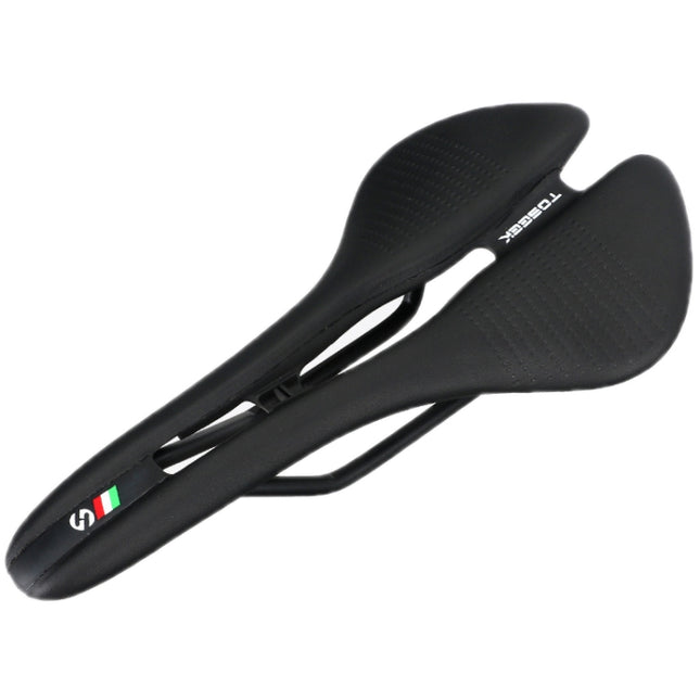 TOSEEK Mountain Bike Saddle Road Bicycle Seat Accessories, Black, Red, Black Red, Black Yellow