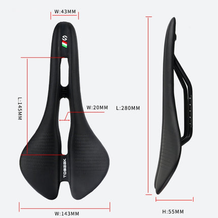 TOSEEK Mountain Bike Saddle Road Bicycle Seat Accessories, Black, Red, Black Red, Black Yellow