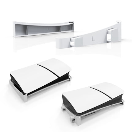 For PS5 Slim JYS-P5189 Console Horizontal Placement Stand Digital / Optical Drive Version Universal Storage Mount, Black, White, Transparent