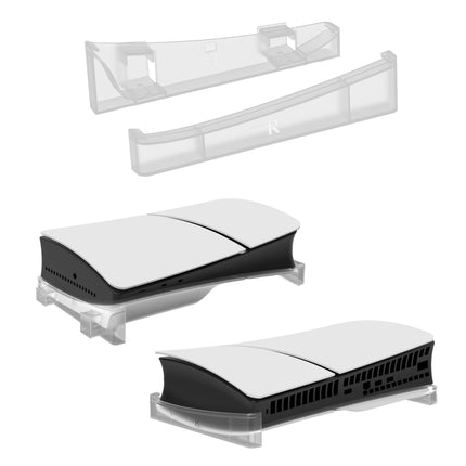 For PS5 Slim JYS-P5189 Console Horizontal Placement Stand Digital / Optical Drive Version Universal Storage Mount, Black, White, Transparent