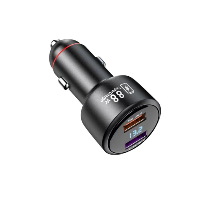 Vehicle Mini Fast Charging Charger Car One To Two Cigarette Lighter, 88W