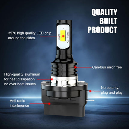 2pcs H11B 3570 2LED 80W Car Headlight Bulbs High Bright Fog Lights, H11B (White), H11B (Yellow), H11B (Ice Blue)