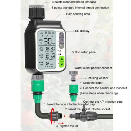 NADSTER Garden Screen Timed Automatic Rain Sensor Flower Waterer, Single Outlet, Dual Outlet
