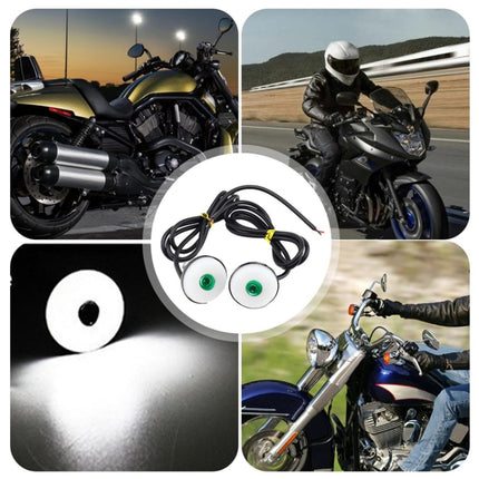 2pcs 23mm Motorcycle Eagle Eye Light Reverse Rearview Mirror Spotlight
