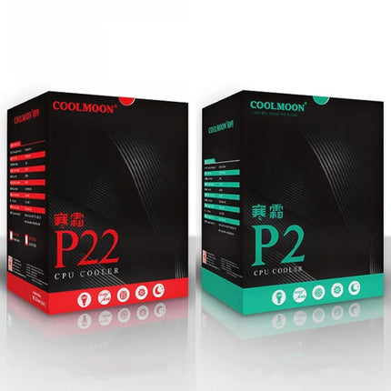 COOLMOON Frost Double Copper Tube CPU Fan Desktop PC Illuminated Silent AMD Air-Cooled Cooler