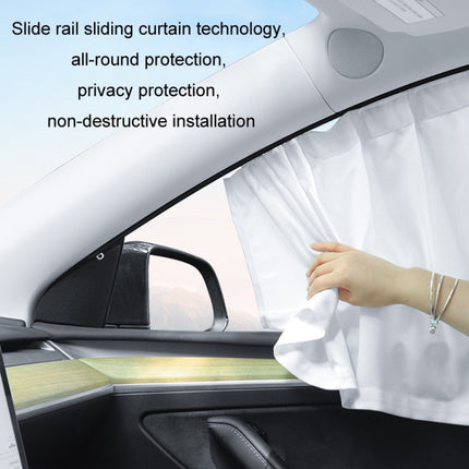 Car Side Window Privacy Sun Protection Curtain, For Tesla Model Y 4pcs White, For Tesla Model Y 4pcs Black, For Tesla Model 3 4pcs White, For Tesla Model 3 4pcs Black