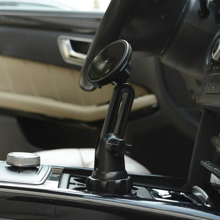Car Water Cup Holder MagSafe Wireless Charging Bracket, Black