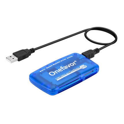 Onefavor All-In-One Card Reader Support SM / XD / SD / MMC / MS / CF Card, All-In-One, Card Reader+Type-C Adaptor, Card Reader+8 Pin Adaptor