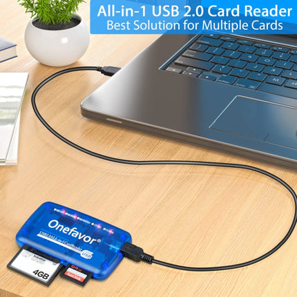 Onefavor All-In-One Card Reader Support SM / XD / SD / MMC / MS / CF Card, All-In-One, Card Reader+Type-C Adaptor, Card Reader+8 Pin Adaptor