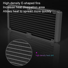 COOLMOON CM-YM-240T Digital ARGB Lens Edition Integrated Water Cooling CPU Cooler Temperature Display CPU Fan, CM-YM-240T