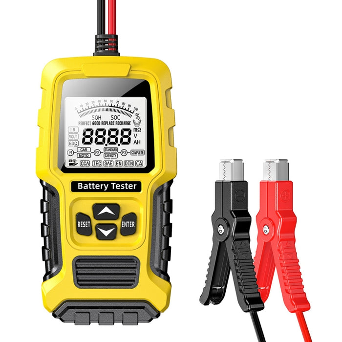 FOXSUR 12V/24V Automotive Lead-acid Battery Internal Resistance Rapid Analyzer, Yellow