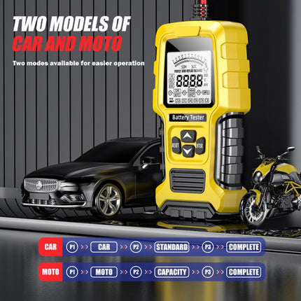 FOXSUR 12V/24V Automotive Lead-acid Battery Internal Resistance Rapid Analyzer, Yellow