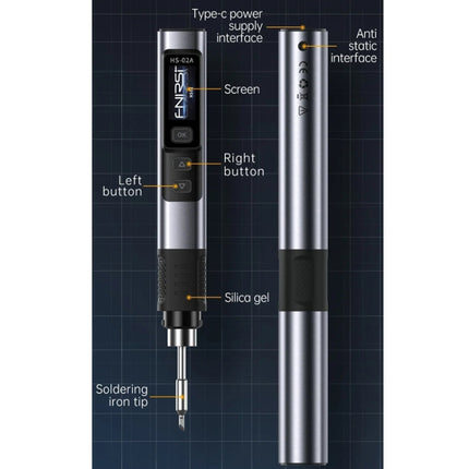 FNIRSI Portable Constant Temperature Soldering Iron Set, HS-02A Standard-B Round Tip, HS-02A Standard 6 Head, HS-02B Standard K, HS-02B Standard 3 Head