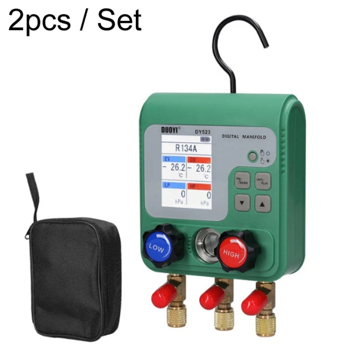 DUOYI DY523 Automotive Vacuum Pressure Gauge Liquid Charge Fluorine Repair Electronic Refrigerant Meter, 2pcs / Set, 11pcs / Set