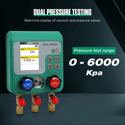 DUOYI DY523 Automotive Vacuum Pressure Gauge Liquid Charge Fluorine Repair Electronic Refrigerant Meter