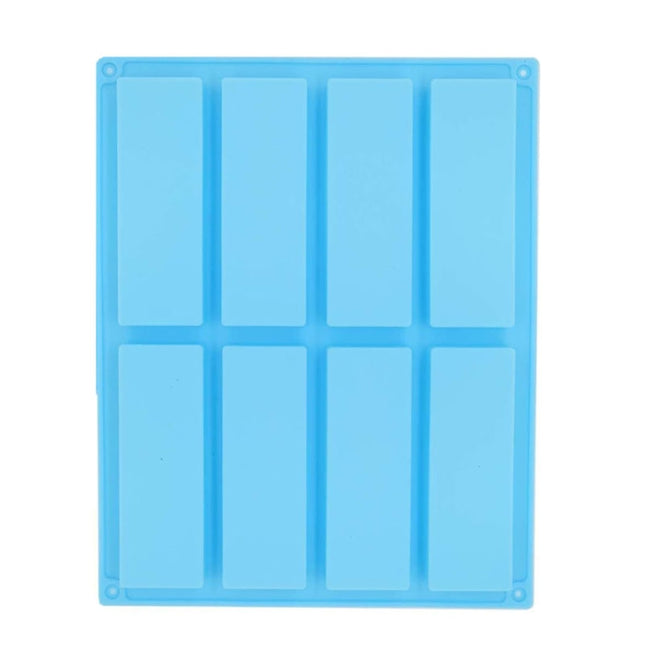 8 Grids Rectangular Silicone Handmade Soap Mould DIY Aromatherapy Mould, Light Blue, Purple, Pink