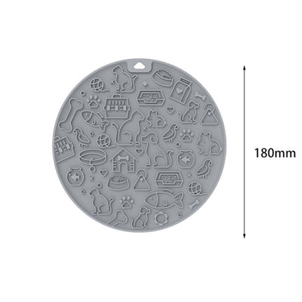 7 Inch Pet Licking Mat with Suction Cups Non-Slip Slow Feeding Mat for Dogs & Cats, Grey, Mint Color, Blue