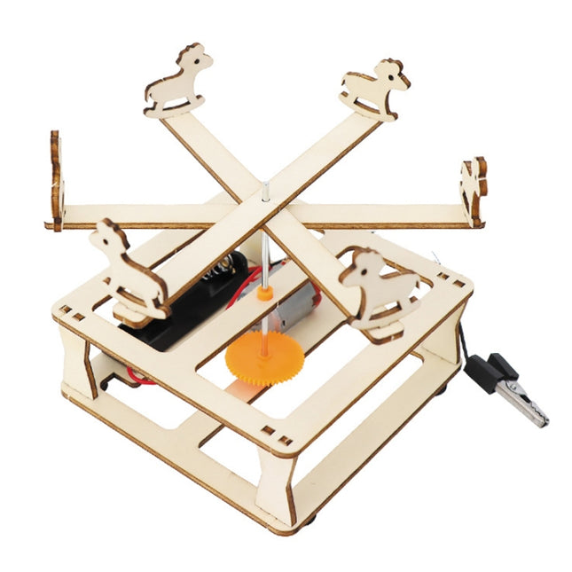 Electrical Carousel Assembly Model Children DIY Science Technology Production Homemade Toy, Electrical Carousel