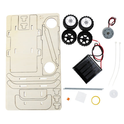 Solar Car DIY Wooden Assembly Children Educational Toy Science Technology Creator Work