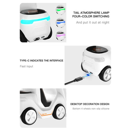 T20 5-in-1 Car-shaped Desktop Alarm Clock Wireless Charger with Atmosphere Light, White, Gray, Yellow, Orange