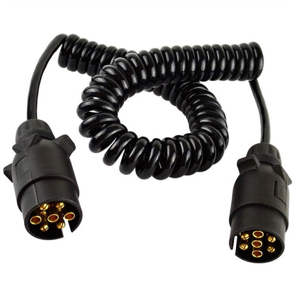 European 7 Pin 12 Volt Car Trailer Connector With Wire, 1101