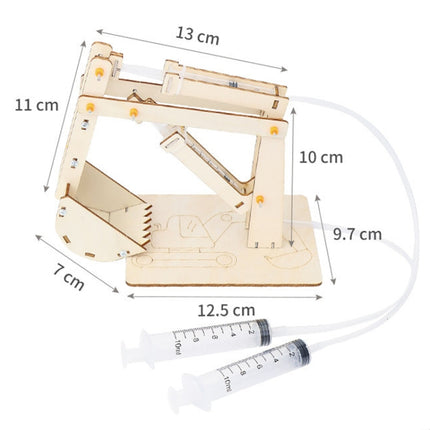 Wooden Hydraulic Excavator Pupils DIY Technology Small Production Science Experiment Materials, Wooden Hydraulic Excavator