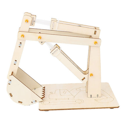 Wooden Hydraulic Excavator Pupils DIY Technology Small Production Science Experiment Materials, Wooden Hydraulic Excavator