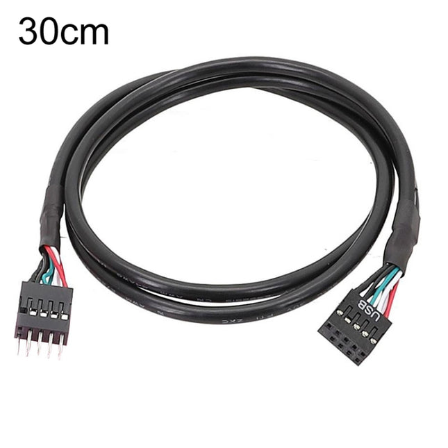 Motherboard 9Pin USB2.0 Extension Cable 26AWG Double Shielded Cord, 20cm, 30cm, 50cm, 60cm