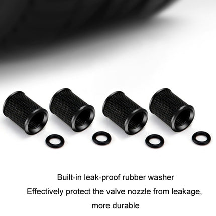 4pcs /Set Zinc Alloy Car Tire Modified Valve Cap, Black, Silver
