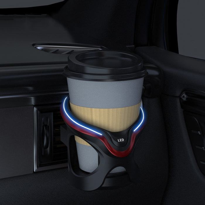 Car Cup Holder Air Conditioner Outlet Multifunctional Storage Rack, Black Red LED Light, Black Silver LED Light, Black Red Ordinary, Black Silver Ordinary