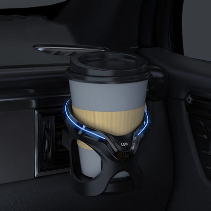 Car Cup Holder Air Conditioner Outlet Multifunctional Storage Rack, Black Red LED Light, Black Silver LED Light, Black Red Ordinary, Black Silver Ordinary