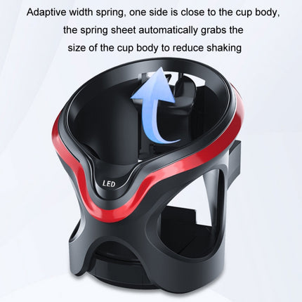 Car Cup Holder Air Conditioner Outlet Multifunctional Storage Rack, Black Red LED Light, Black Silver LED Light, Black Red Ordinary, Black Silver Ordinary