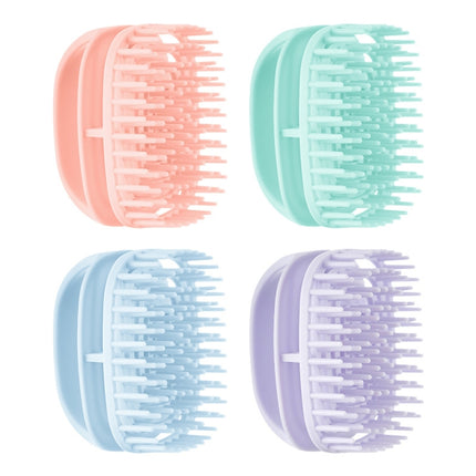 Silicone Shampoo Brush Clean Scalp Massage Brush Wet And Dry Handheld Shampoo Comb