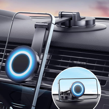 360 Rotating Car Magnetic Cell Phone Holder Magsafe Metal Car Folding Navigation Stand, Folding Magnetic Holder