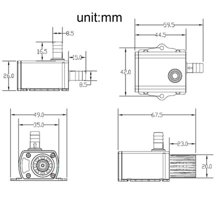 USB Power Supply Brushless Cold Water Circulating Fountain Water Pump, QR50A