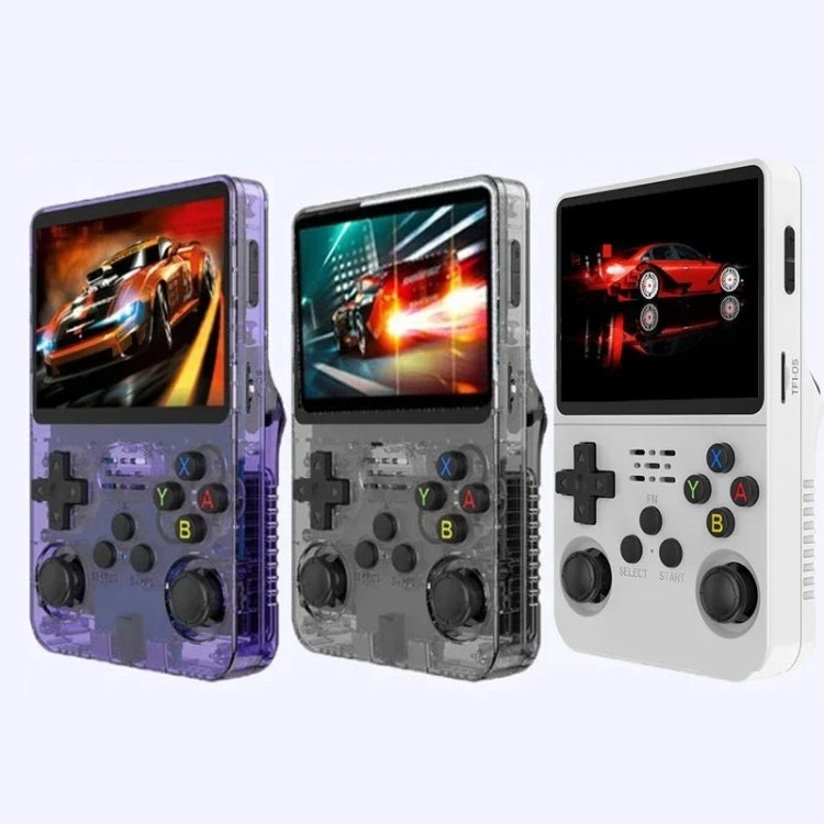 R36S Retro Handheld Game Console Linux System 3.5-Inch Screen Double TF Card Version, 64G Purple Transparent, 64G Gray Transparent, 64G White, 128G Purple Transparent, 128G Gray Transparent, 128G White