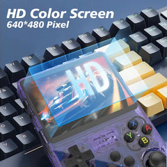 R36S Retro Handheld Game Console Linux System 3.5-Inch Screen Double TF Card Version, 64G Purple Transparent, 64G Gray Transparent, 64G White, 128G Purple Transparent, 128G Gray Transparent, 128G White