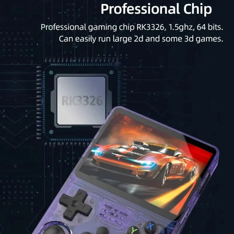 R36S Retro Handheld Game Console Linux System 3.5-Inch Screen Double TF Card Version, 64G Purple Transparent, 64G Gray Transparent, 64G White, 128G Purple Transparent, 128G Gray Transparent, 128G White