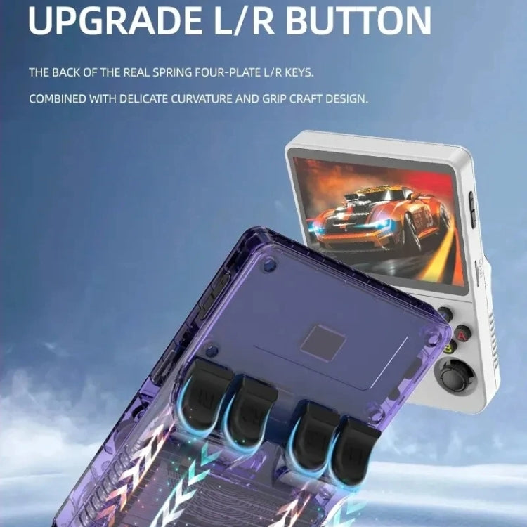 R36S Retro Handheld Game Console Linux System 3.5-Inch Screen Double TF Card Version, 64G Purple Transparent, 64G Gray Transparent, 64G White, 128G Purple Transparent, 128G Gray Transparent, 128G White