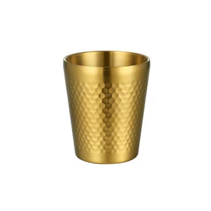 304 Stainless Steel Hammer Mug Thickened Double-Layer Restaurant Tea Cups, 175ml, 260ml, 300ml, 350ml, 450ml