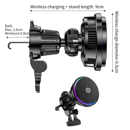 15W Car Wireless Charger Semiconductor Heat Dissipation Mobile Phone Holder RGB Light, X82