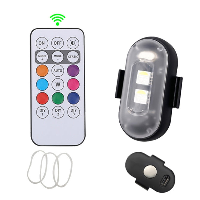 Wireless Remote Control Motorcycle Universal Colorful Flashing Warning Light, Paste Type, Magnetic Type
