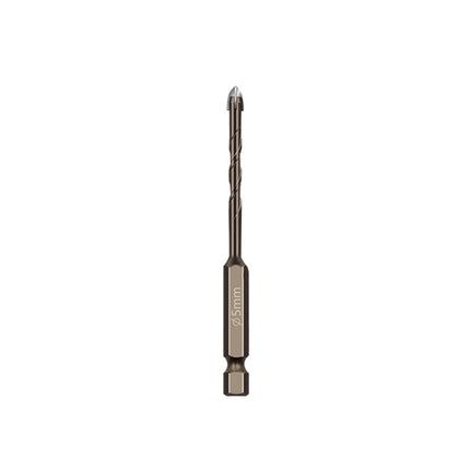Hexagonal Shank Spiral Flute Cross Alloy Drill Bits Glass Tile Four Edge Drivers, 3mm, 4mm, 5mm, 6mm, 8mm, 10mm, 12mm