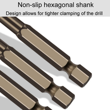 Hexagonal Shank Spiral Flute Cross Alloy Drill Bits Glass Tile Four Edge Drivers, 3mm, 4mm, 5mm, 6mm, 8mm, 10mm, 12mm