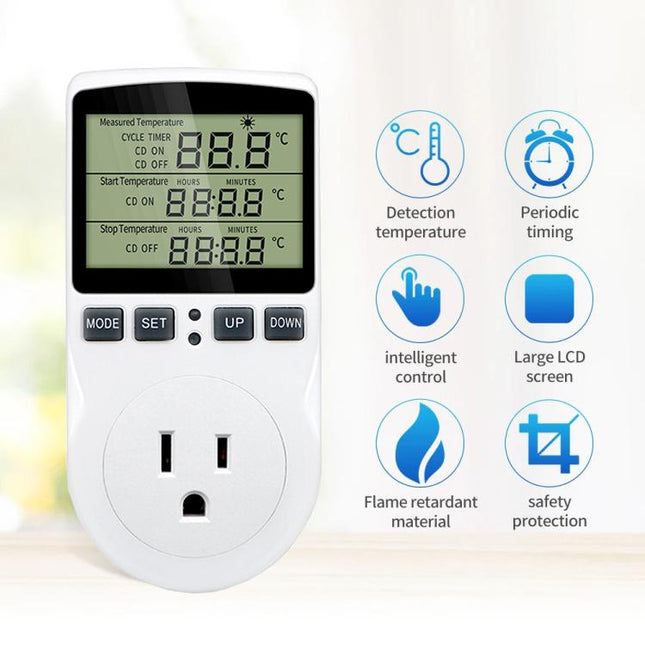 Intelligent Digital Thermostat Countdown Temperature Control Switch Socket Timing Temperature Controller